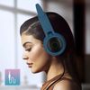 Cascos Bluetooth 5.0 Diseño Gatito Con Luces Autonomía 12h - Azul Oscuro