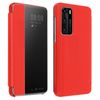 Funda Huawei P40 Con Ventana Inteligente Rígida - Rojo