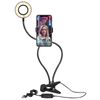 Soporte Móvil Lámpara Anillo Led 3 Intensidades Para Selfies Gira 360° - Negro