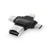 Lector Tarjetas Micro-sd 4 En 1 Usb-c/lightning/micro-usb/usb - Hl107 Negro