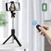 Palo Selfie + Trípode Bluetooth Con Mando Y Brazo Extensible 68 Cm - Negro