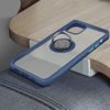 Funda Carcasa Apple Iphone 12 Mini Dos Materiales Anillo Metálico Soporte Azul