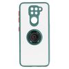 Funda Carcasa Xiaomi Redmi Note 9 Dos Materiales Anillo Metálico Soporte Verde