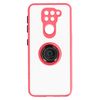 Funda Carcasa Xiaomi Redmi Note 9 Dos Materiales Anillo Metálico Soporte Rojo