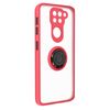 Funda Carcasa Xiaomi Redmi Note 9 Dos Materiales Anillo Metálico Soporte Rojo