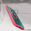 Funda Carcasa Xiaomi Redmi Note 9 Dos Materiales Anillo Metálico Soporte Rojo