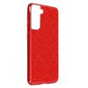 Funda Samsung Galaxy S21 Plus Purpurina Extraíble Silicona Semirrígida Rojo