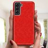 Funda Samsung Galaxy S21 Plus Purpurina Extraíble Silicona Semirrígida Rojo