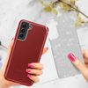 Funda Samsung Galaxy S21 Plus Purpurina Extraíble Silicona Semirrígida Rojo