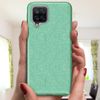 Samsung Galaxy A12 Funda De Silicona De Lentejuelas Desmontable Verde