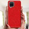 Samsung Galaxy A12 Funda De Silicona De Lentejuelas Desmontable Rojo