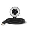 Webcam Usb 1080p Full Hd Anillo Luminoso Micrófono Antirruido Plug Play Negro