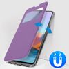 Funda Xiaomi Redmi Note 10 Pro Ventana Tarjetero Soporte Vídeo Morado