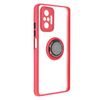 Funda Xiaomi Redmi Note 10 Pro Dos Materiales Anillo Metálico Soporte Rojo