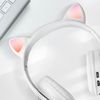 Cascos Audio Bluetooth 5.0 Diseño Orejas Micrófono Integrado Gato Blanco