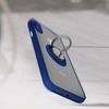 Funda Iphone Xs Dos Materiales Anillo Metálico Soporte Azul
