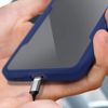Carcasa Iphone 11 Pro Max Plexiglás Polímero Antigolpes Contorno Azul