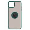 Funda Carcasa Apple Iphone 13 Dos Materiales Anillo Metálico Soporte Verde