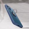 Funda Carcasa Apple Iphone 13 Mini Dos Materiales Anillo Metálico Soporte Azul