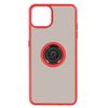 Funda Carcasa Apple Iphone 13 Mini Dos Materiales Anillo Metálico Soporte Rojo