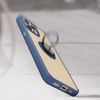 Funda Carcasa Apple Iphone 13 Pro Dos Materiales Anillo Metálico Soporte Azul