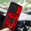 Funda Xiaomi Redmi Note 10 Pro Tapa Cámara Anillo Soporte Vídeo Rojo