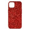 Funda Iphone 13 Purpurina Rígida Acabado Relieve Antideslizante Rojo