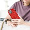 Funda Iphone 13 Purpurina Rígida Acabado Relieve Antideslizante Rojo