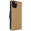 Funda Iphone 13 Cuero Safián Tarjetero Soporte Vídeo Dorado Negro