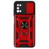 Funda Samsung Galaxy A03s Tapa Cámara Anillo Soporte Vídeo Rojo