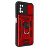 Funda Samsung Galaxy A03s Tapa Cámara Anillo Soporte Vídeo Rojo