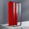 Funda Samsung Galaxy A03s Trasera Rígida Rojo Delantera Flexible Transparente