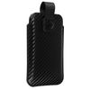 Funda Cinturón Smartphone Efecto Carbono Lengüeta Pull-up Talla L Forcell Negro