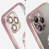 Funda Iphone 13 Pro Silicona Cámara Cubierta Transparente Contorno Rosa