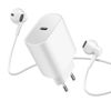 Pack Cargador De Red Usb-c 20w Y Auriculares Lightning Blanco