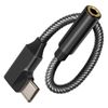 Adaptador De Audio Usb-c A Jack 3,5 Mm Hembra Diseño Angular Longitud 12cm Negro