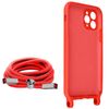 Funda Cordón Iphone Pro Max Semirrígida Collar Bandolera 80cm Rojo