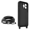 Funda Cordón Iphone Pro Max Semirrígida Collar Bandolera 80cm Negro