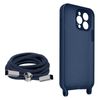 Funda Cordón Iphone Pro Max Semirrígida Collar Bandolera 80cm Azul