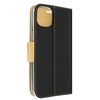 Funda Iphone 14 Plus Tarjetero Soporte Vídeo Bicolor – Negro Y Dorado