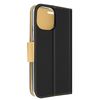 Funda Iphone 14 Pro Max Tarjetero Soporte Vídeo Bicolor – Negro Y Dorado