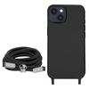 Carcasa Cordón Iphone 14 Semi Rígida Con Collar 80 Cm Negro