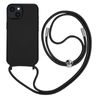 Carcasa Cordón Iphone 14 Plus Semi Rígida Con Collar 80 Cm Negro