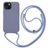 Carcasa Cordón Iphone 14 Plus Semi Rígida Con Collar 80 Cm Violeta