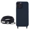 Carcasa Cordón Iphone 14 Pro Max Semi Rígida Con Collar 80 Cm Azul