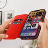 Funda Iphone 14 Solapa Tarjetero Función Soporte Vídeo Rojo