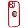 Carcasa Iphone 14 Pro Max Bimaterial Anilla Metálica Soporte Vídeo Rojo