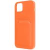 Carcasa Iphone 14 Silicona Flexible Tarjetero Forcell Naranja