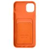 Carcasa Iphone 14 Silicona Flexible Tarjetero Forcell Naranja