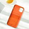 Carcasa Iphone 14 Silicona Flexible Tarjetero Forcell Naranja